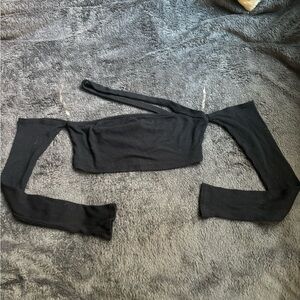 super cute strappy black crop top